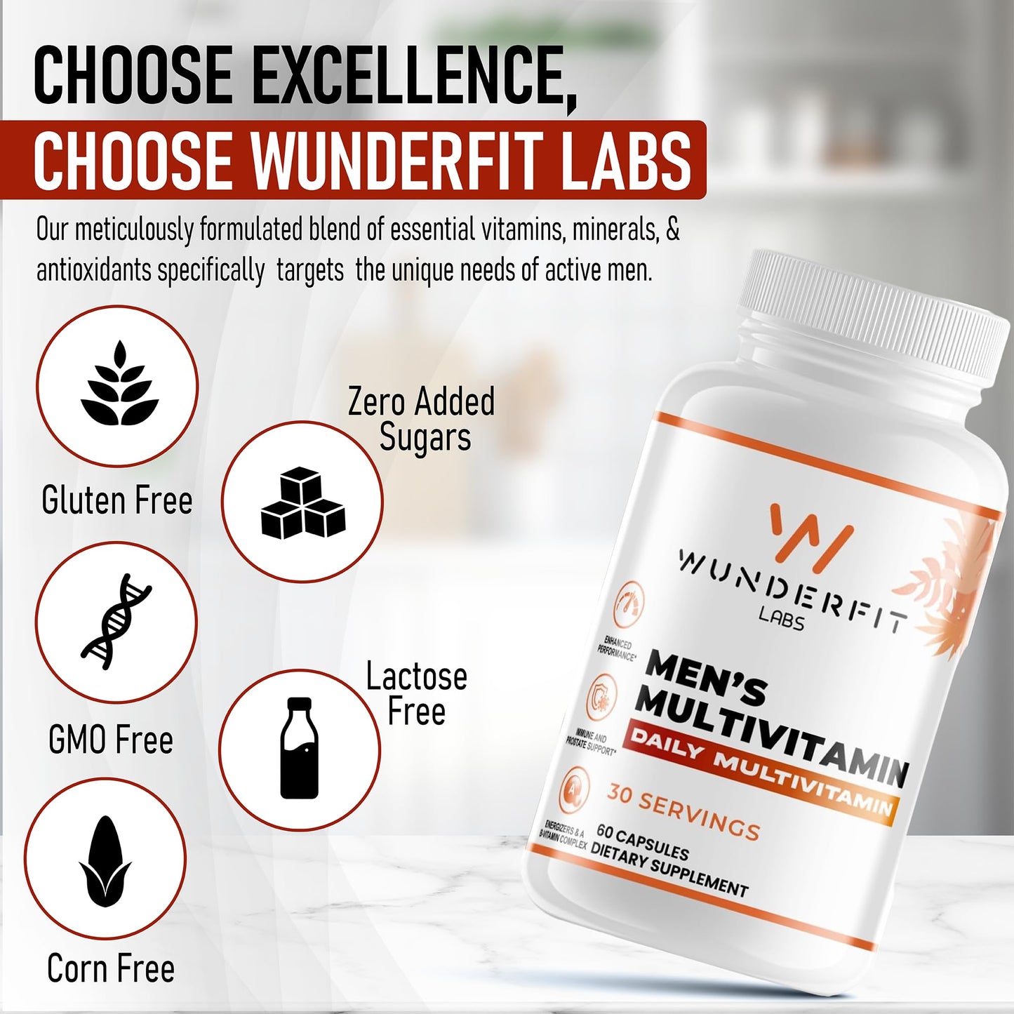 Cápsulas multivitamínico Wunderfit Labs para hombres