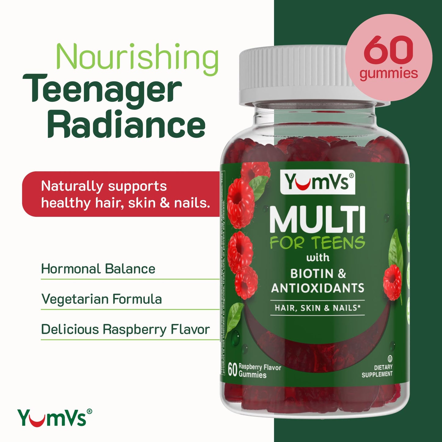 YumVs Gominolas Vitaminas con Biotina y Antioxidantes