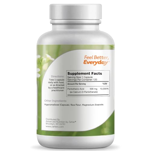 Vista superior caja Zahler ácido pantoténico