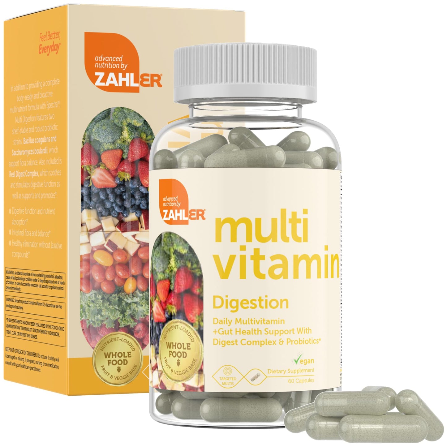 Zahler multivitamínico probiótico salud digestiva frasco