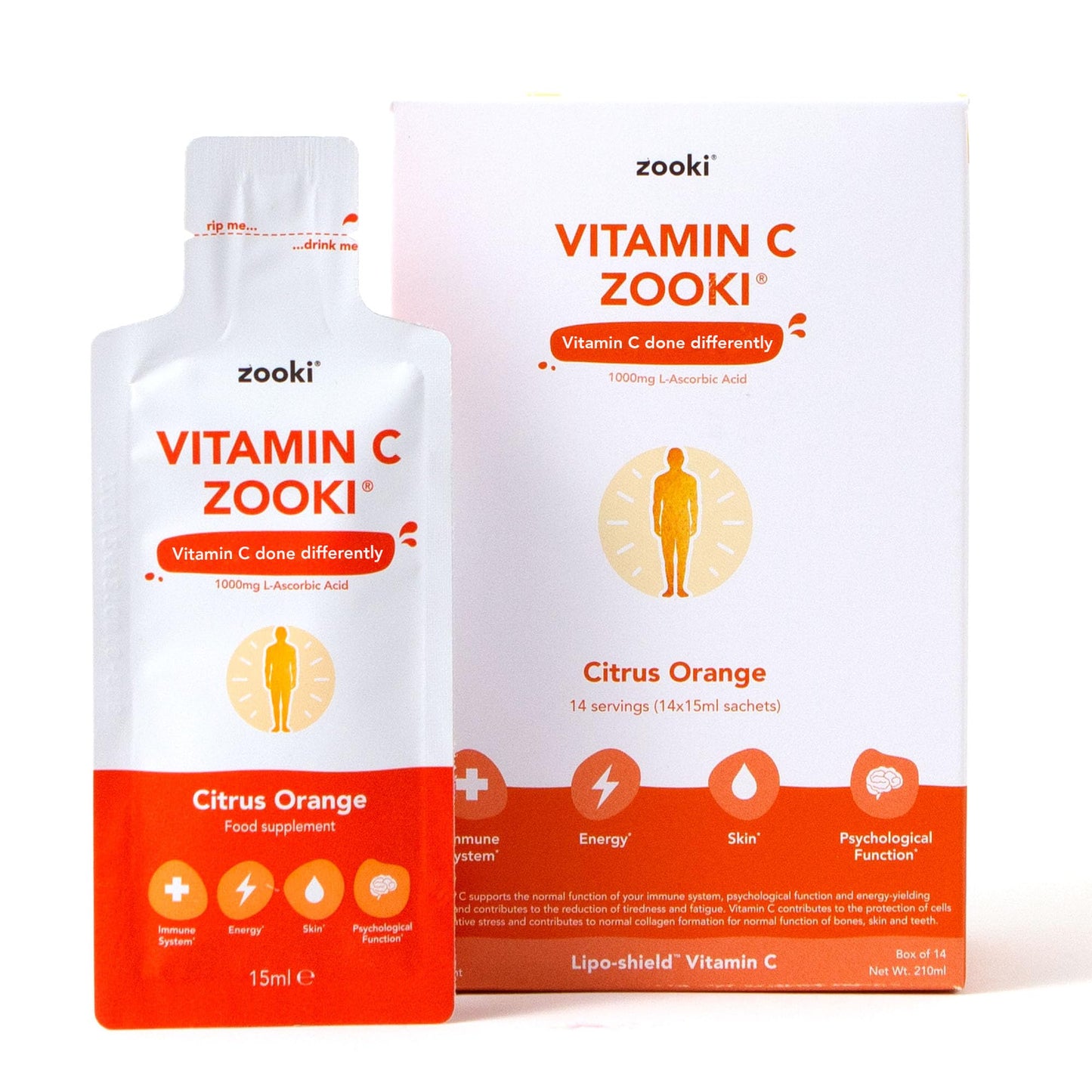 Zooki vitamina C liposomal 1000mg paquete 14 sobres