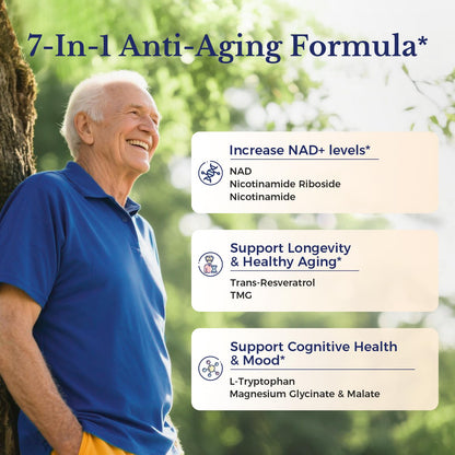 120 cápsulas de NAD+ con Resveratrol, marca Vitalitown