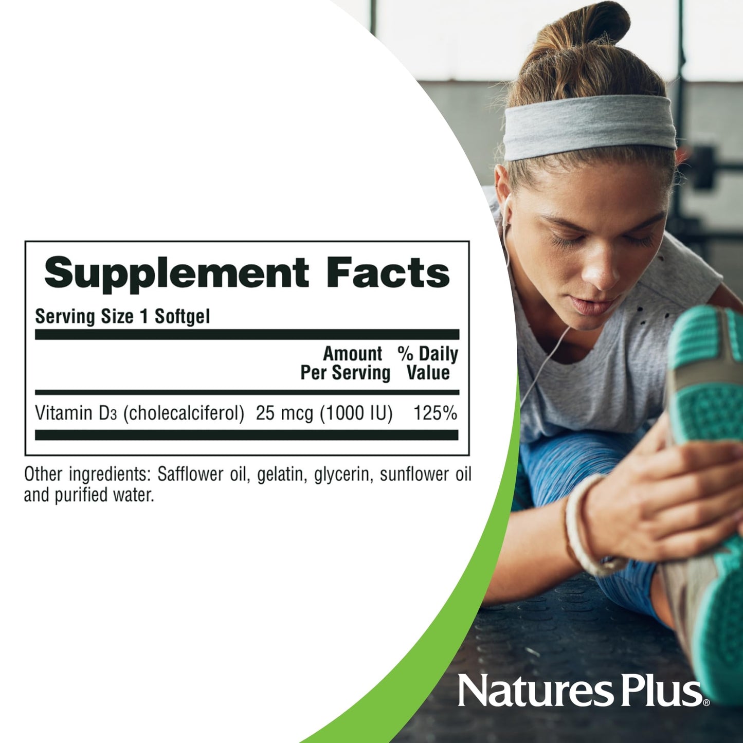 180 softgels de vitamina D3 Natures Plus