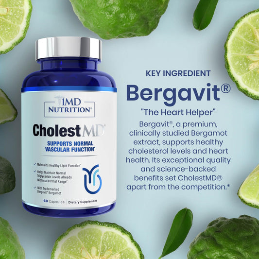 1MD Nutrition CholestMD caja y botella vista lateral