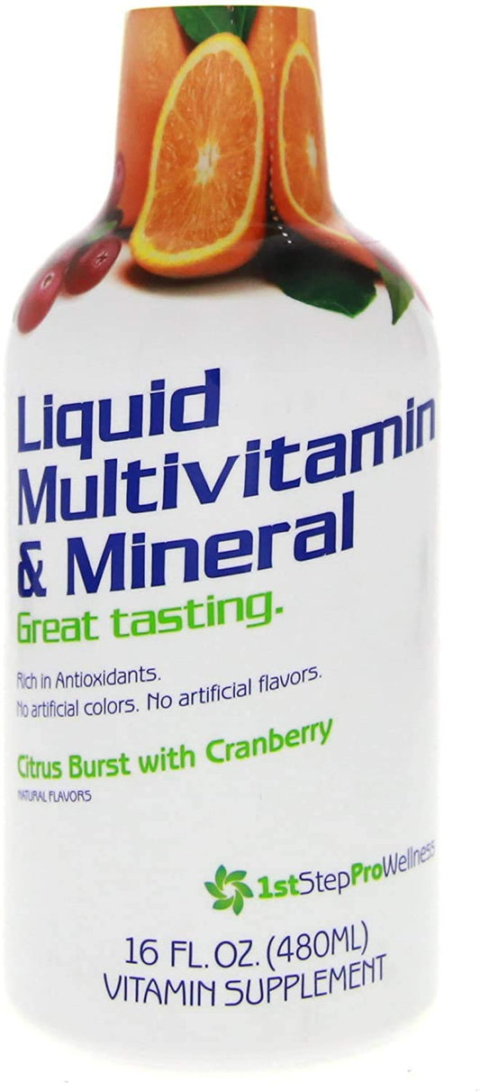 1st Step for Energy multivitamínico líquido Citrus Burst botella frontal