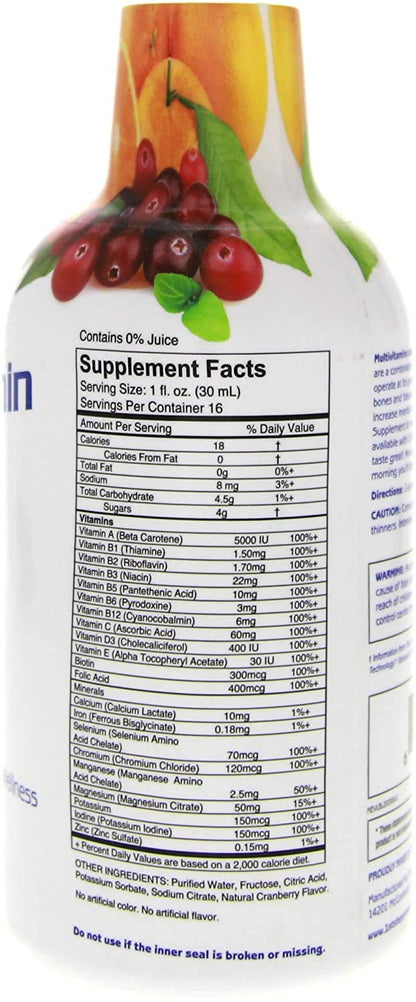 1st Step for Energy multivitamínico líquido Citrus Burst etiqueta del producto