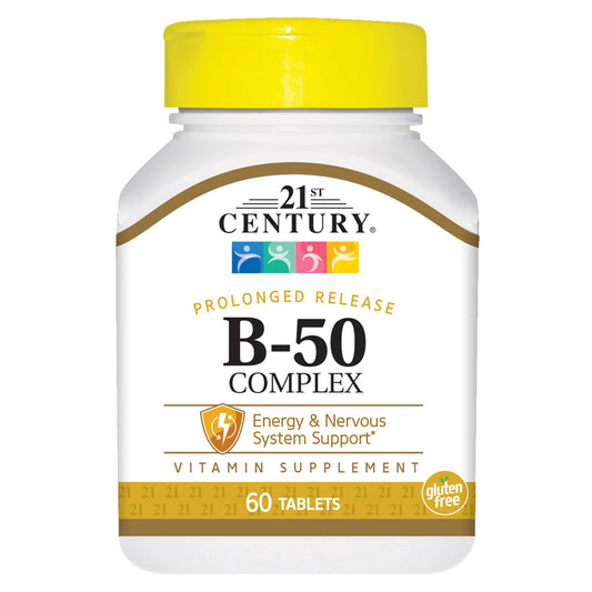Tabletas 21st Century B-50 complejo vitaminas liberación prolongada