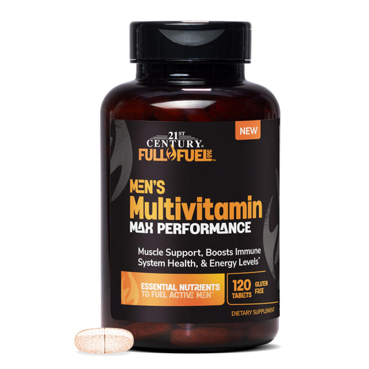 Suplemento multivitamínico 21st Century para hombres en frasco dorado
