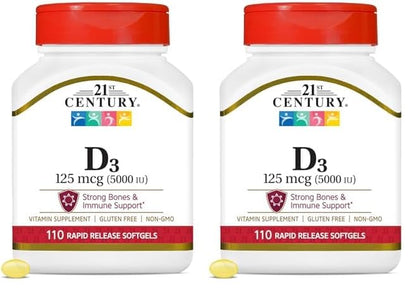 21st century vitamina d3 5000 ui caja frontal