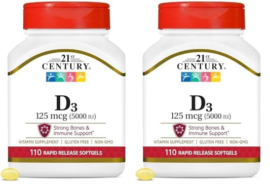21st century vitamina d3 5000 ui caja frontal