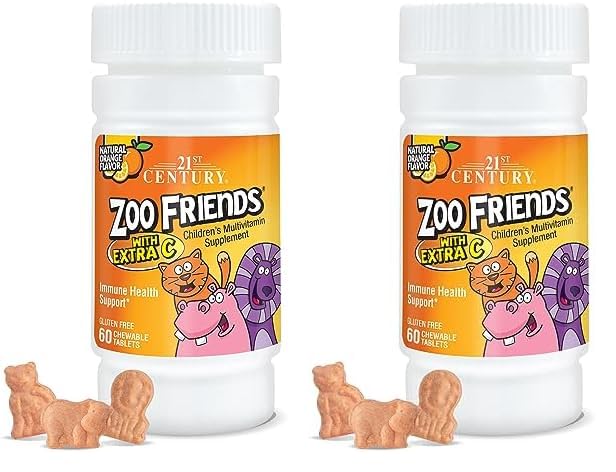 21st Century Zoo Friends tabletas masticables extra vitamina C