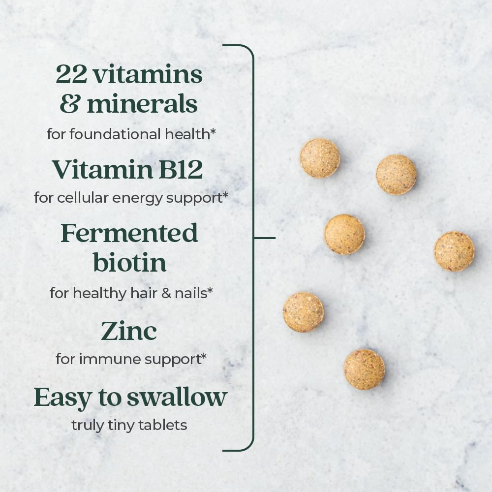 22 vitaminas y minerales en multivitamínico Tiny Tabs