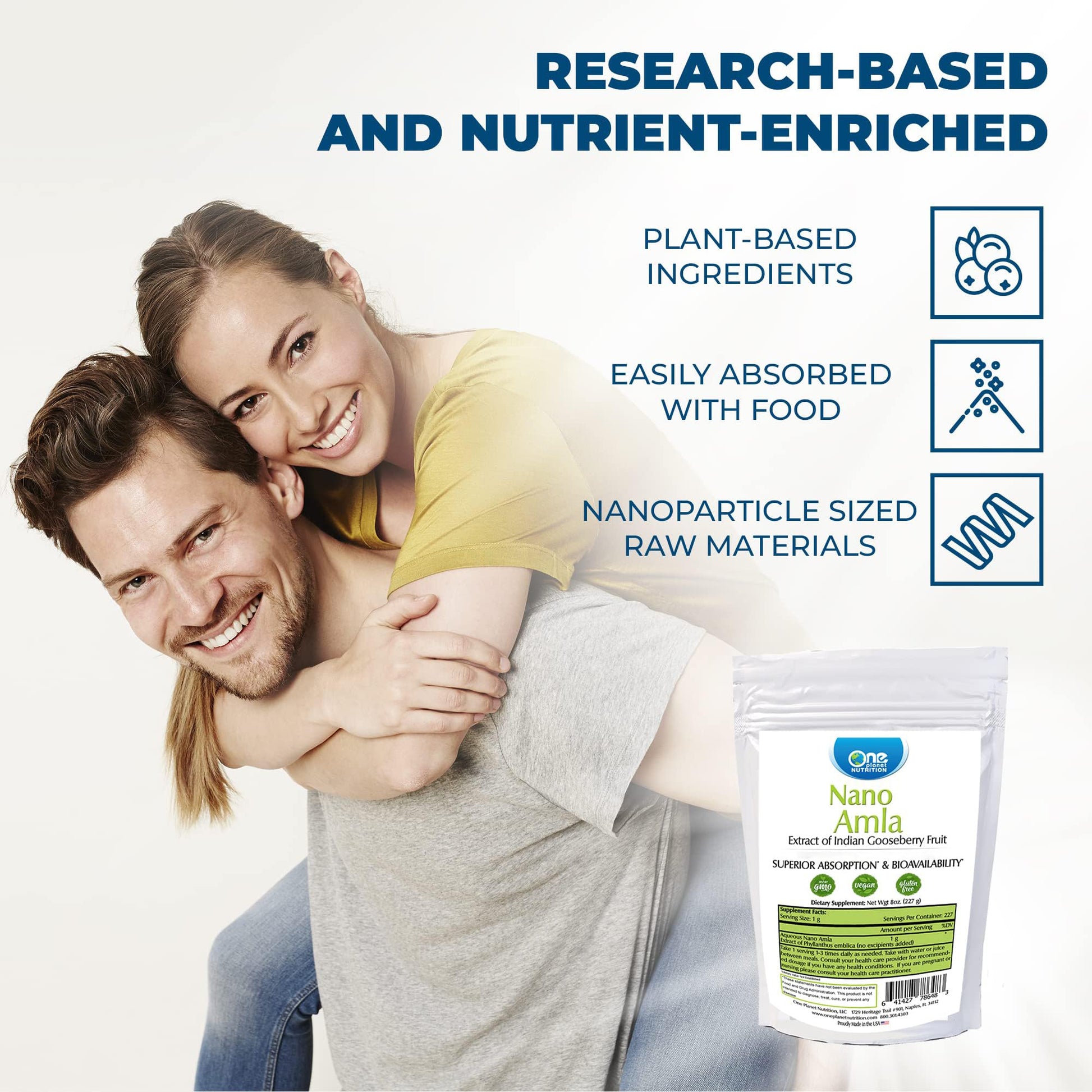 227 servings of Nano Amla Powder high vitamin C