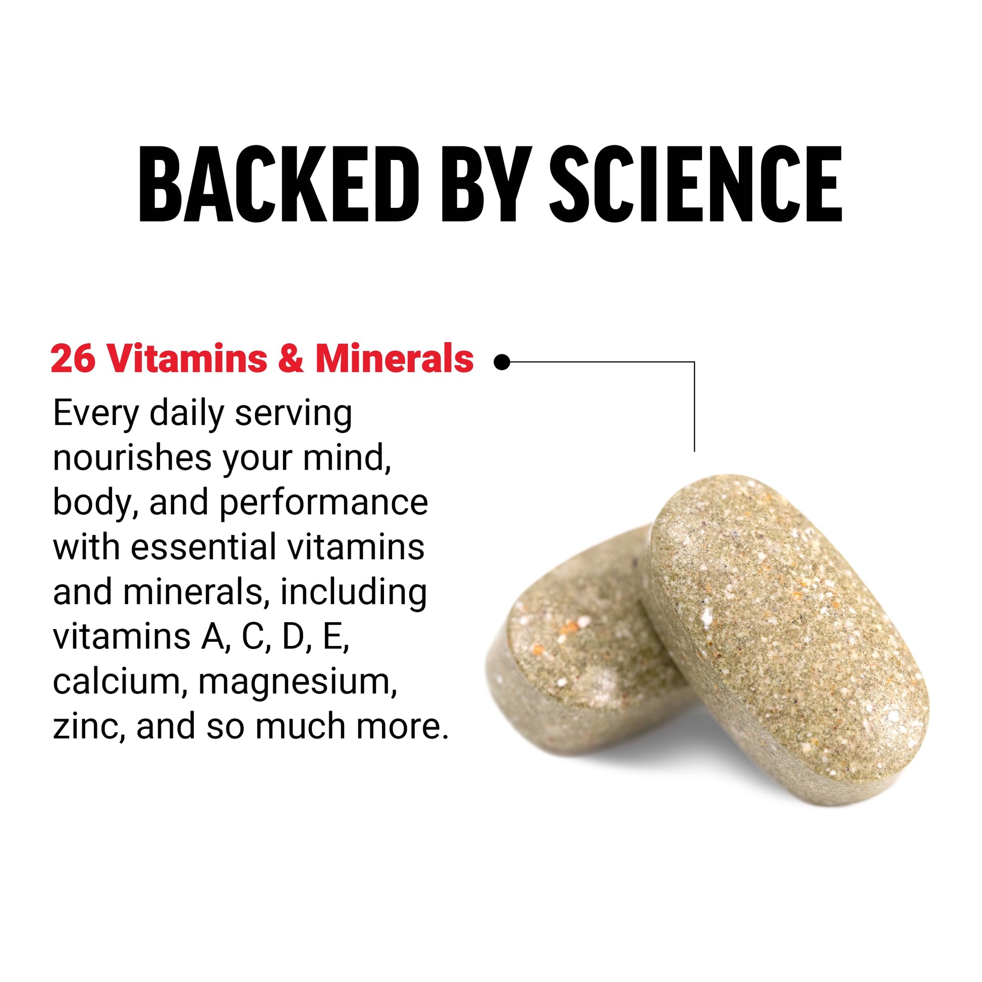 26 vitaminas y minerales en multivitamínico Force Factor para hombres mayores de 50.