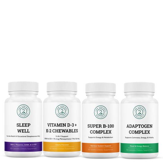Paquete 2nd Springs suplementos esenciales con vitamina d3 y adaptógenos