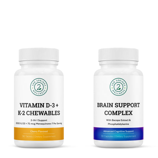 Paquete 2nd Springs vitaminas d3 y k2 para vitalidad y salud cerebral