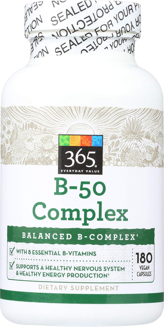 365 Everyday Value Complejo B 50 cápsulas frasco