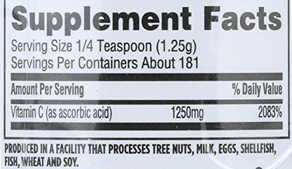 Tapa del envase de vitamina c polvo alta potencia 8 oz