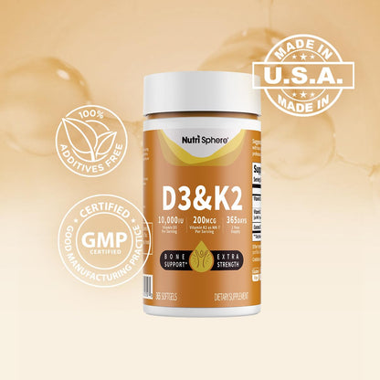 365 softgels vitamina d3 k2 nutrisphere suplemento anual