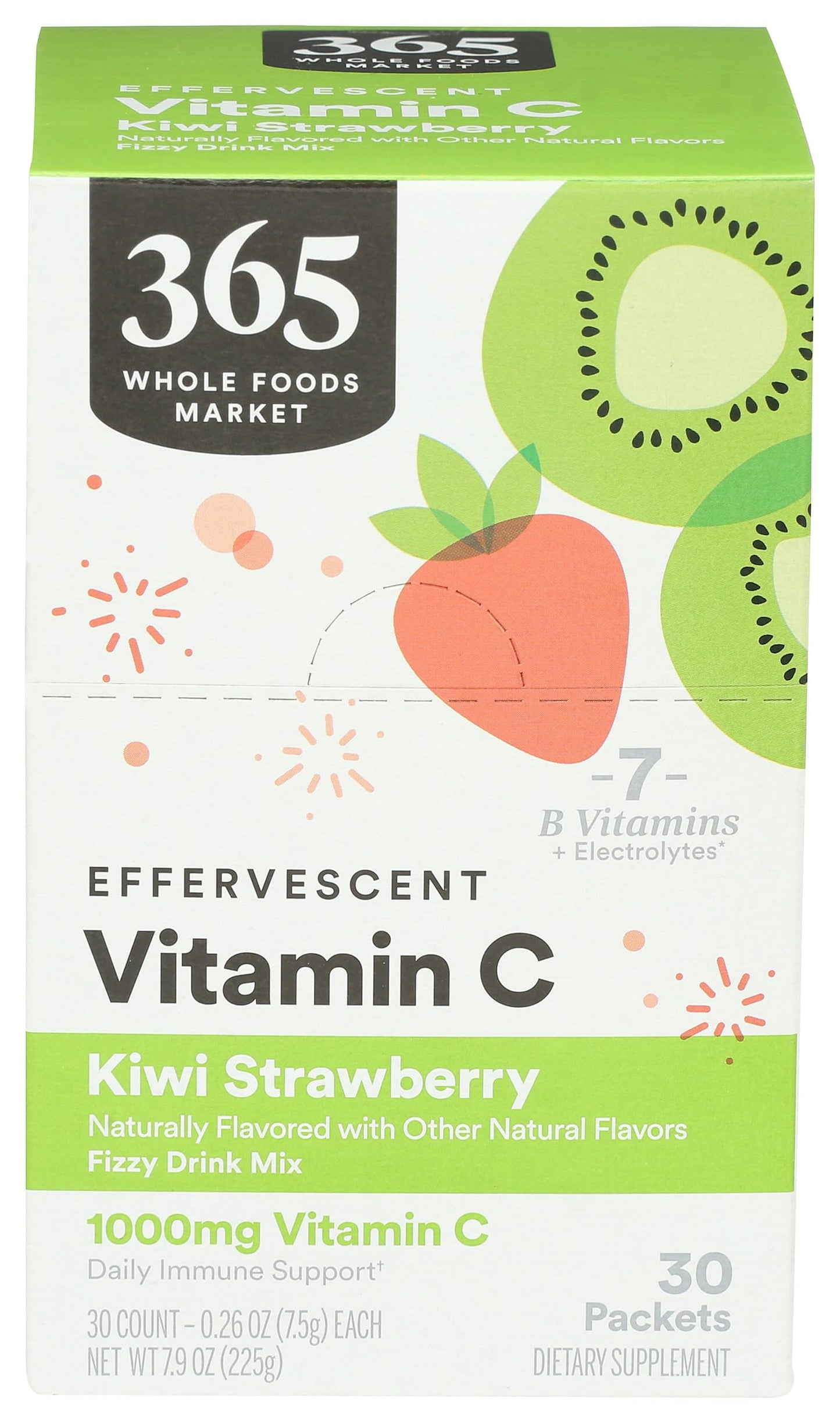 365 Whole Foods Market polvo vitamina c kiwi fresa envase