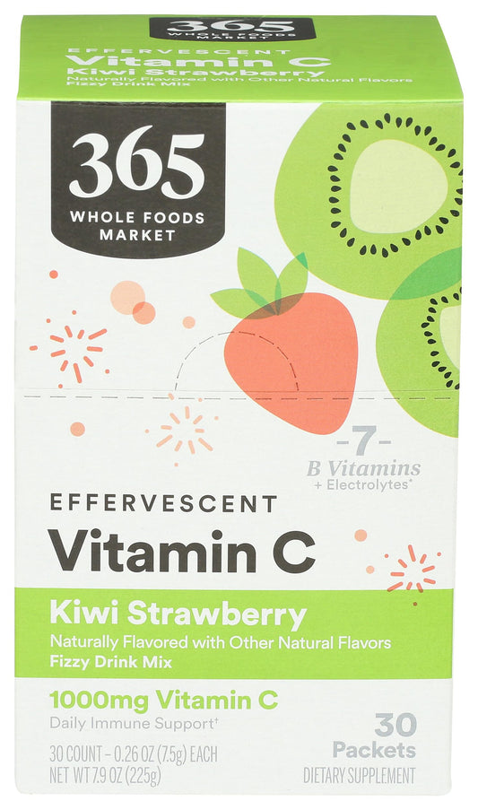 365 Whole Foods Market polvo vitamina c kiwi fresa envase