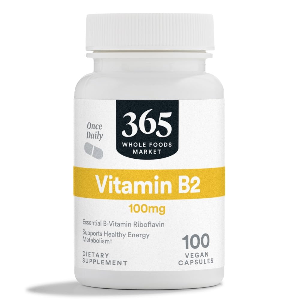 365 Whole Foods Market vitamina b2 100 mg botella frontal