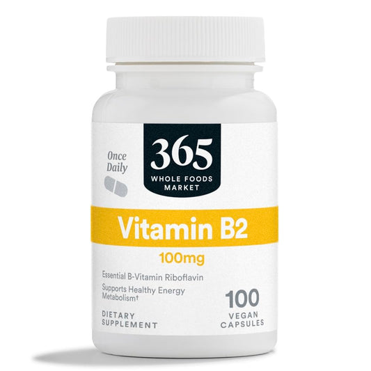 365 Whole Foods Market vitamina b2 100 mg botella frontal
