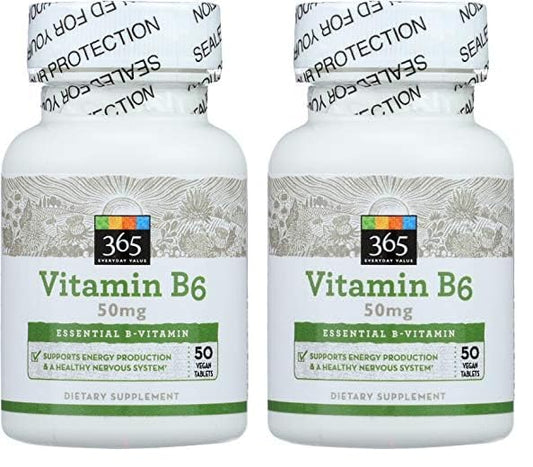 365 Whole Foods Market Vitamina B6 50mg botella frontal