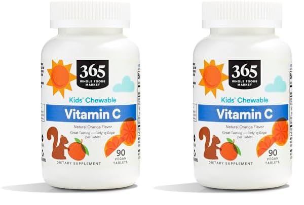 365 Whole Foods Market vitamin c masticable para niños frentes