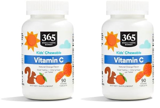 365 Whole Foods Market vitamin c masticable para niños frentes