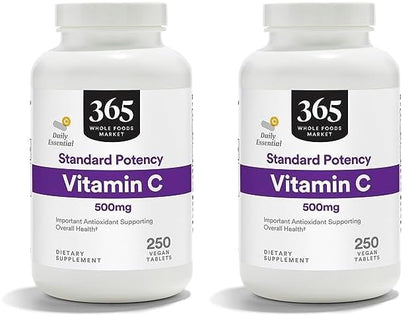 365 Whole Foods Market vitamina c 500 mg 250 tabletas paquete doble
