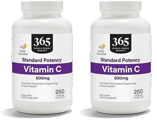 365 Whole Foods Market vitamina c 500 mg 250 tabletas paquete doble