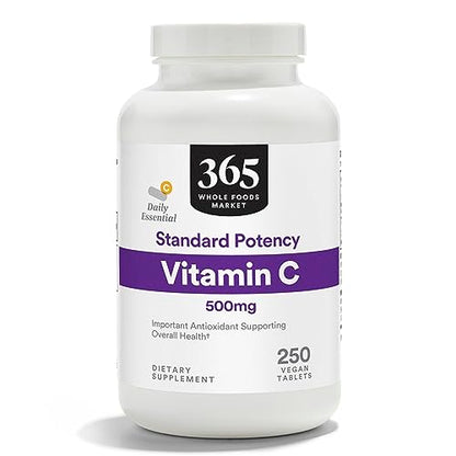 365 Whole Foods Vitamina C 500mg 250 tabletas paquete