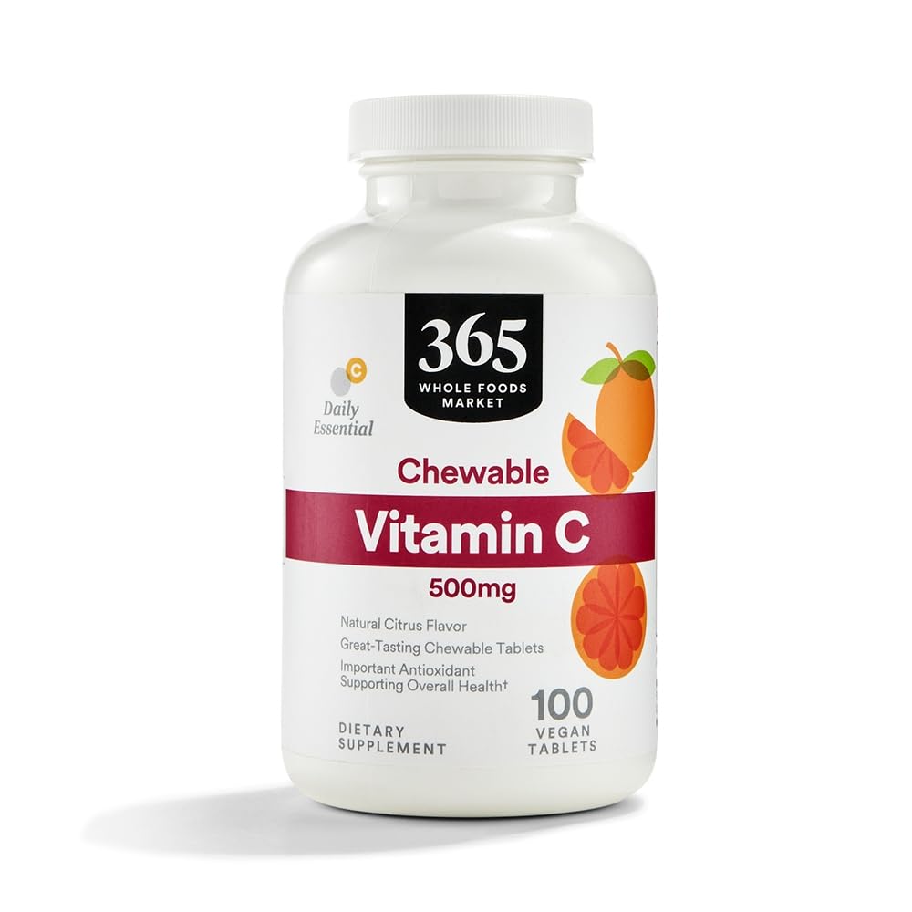 365 Whole Foods vitamina c masticable 500mg paquete 100 tabletas