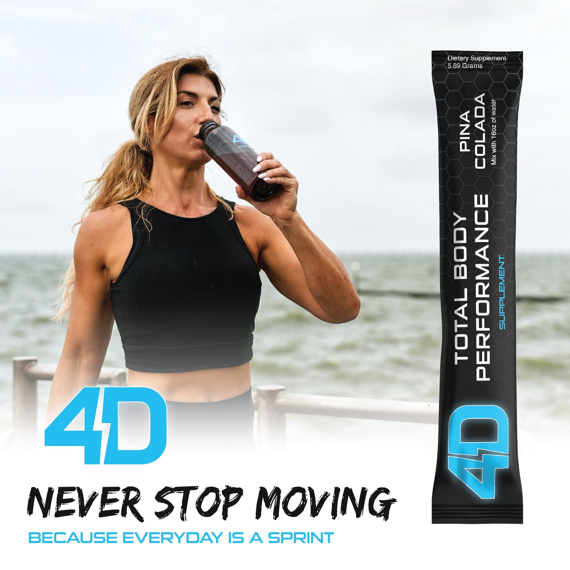 4D Total Body suplementos bebida sin calorías ni azúcares