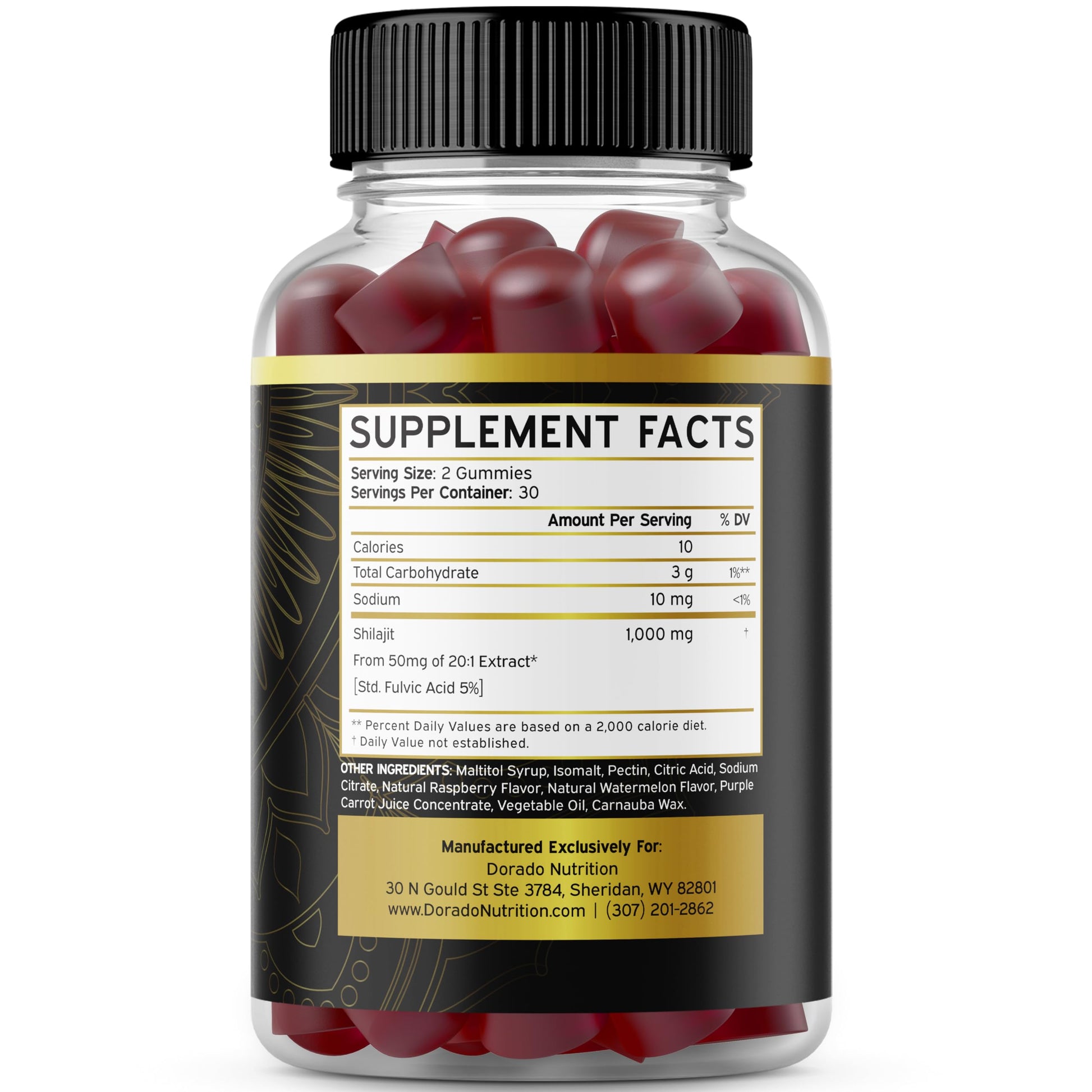60 gomitas Shilajit y 60 gomitas de Vitamina ADK Dorado Nutrition