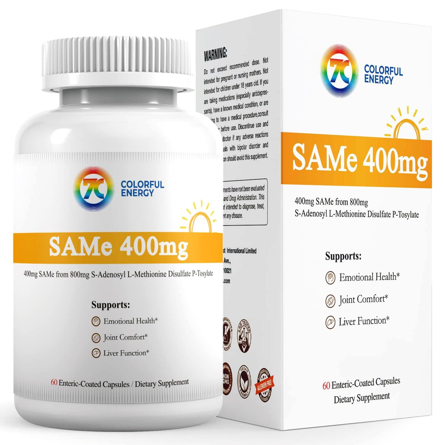 7c Sam e 400mg suplemento cápsulas envase frontal