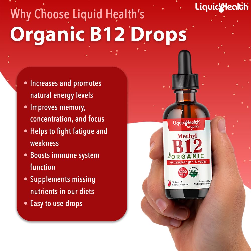 B12 orgánica y gotas de colágeno mostrando beneficios de salud