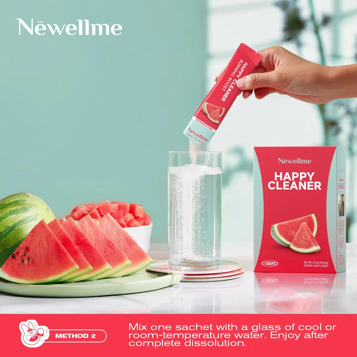 Newellme - Polvo Probiótico Sandía Y Frutos Rojos (Berries)