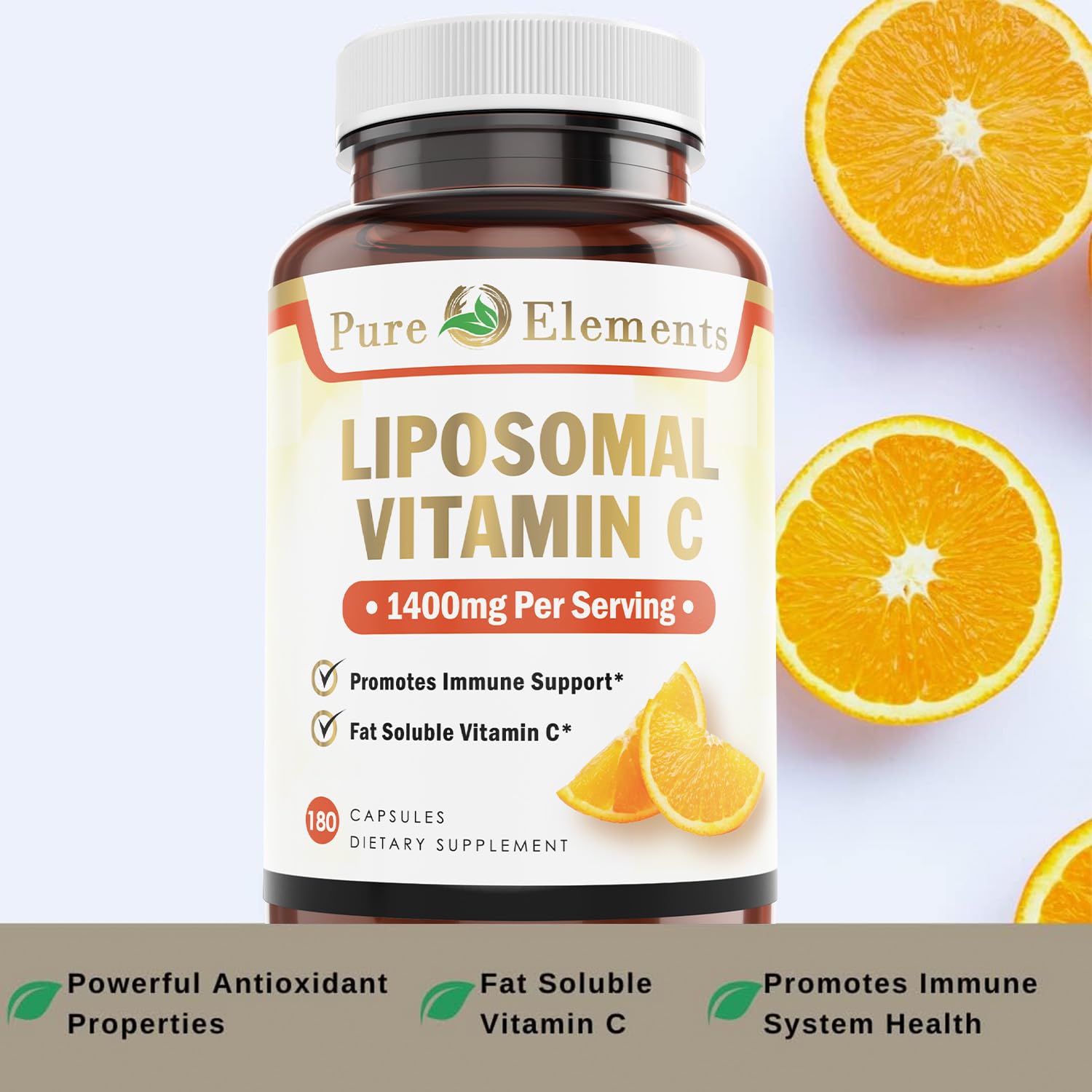 Abierto frasco Pure Organic Elements vitamina c liposomal