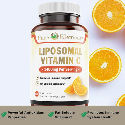 Abierto frasco Pure Organic Elements vitamina c liposomal