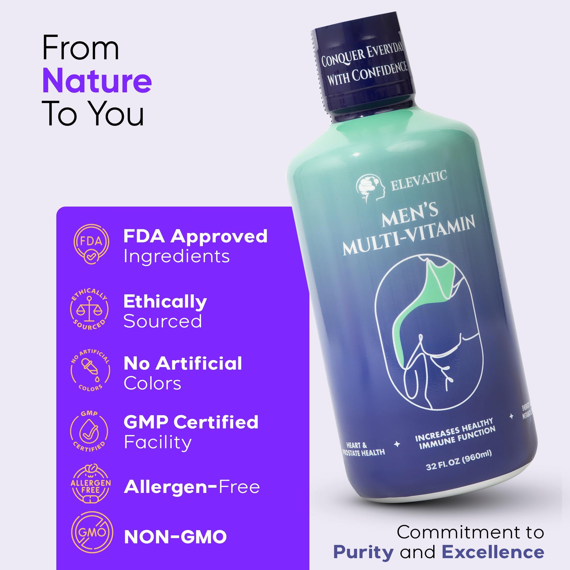 Absorción superior de multivitamínico líquido para hombres Elevatic