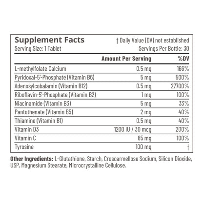Accentrate complejo vitamina b para producción dopamina y enfoque