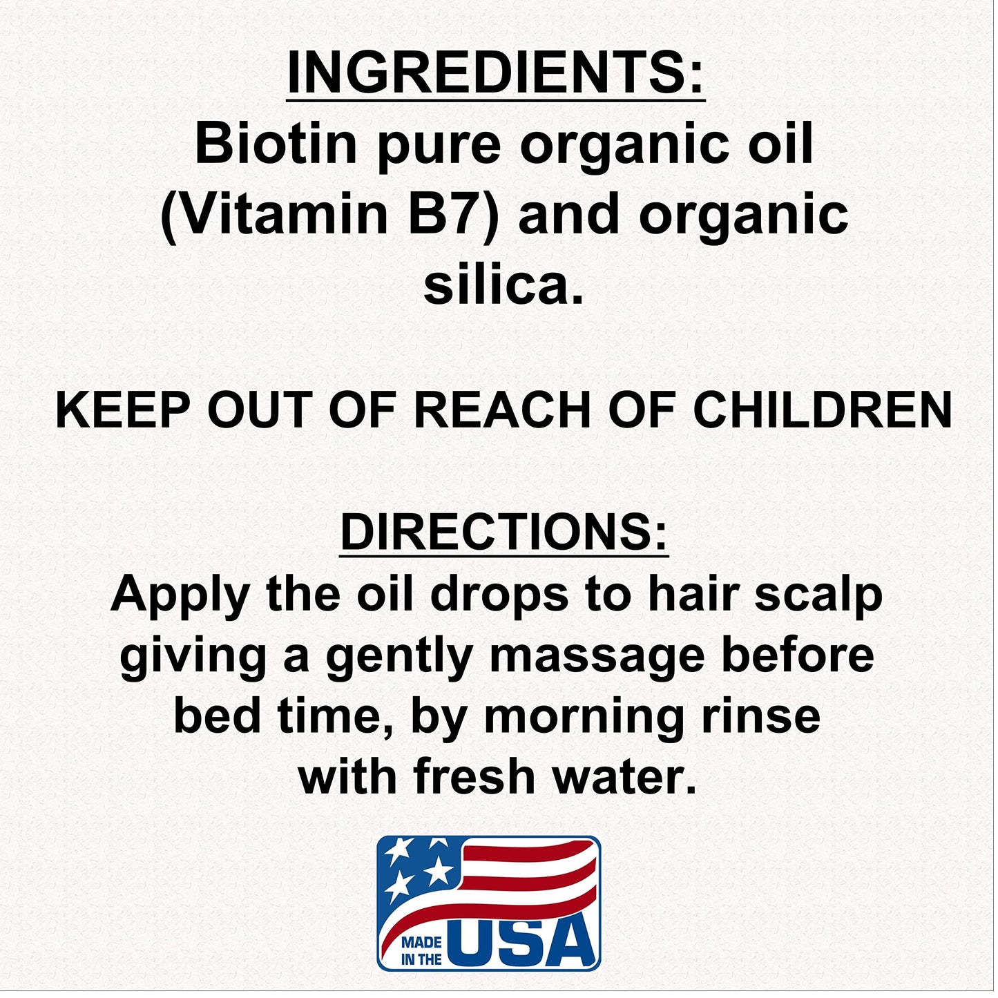 Aceite biotina pura orgánica tratamiento tópico para cabello