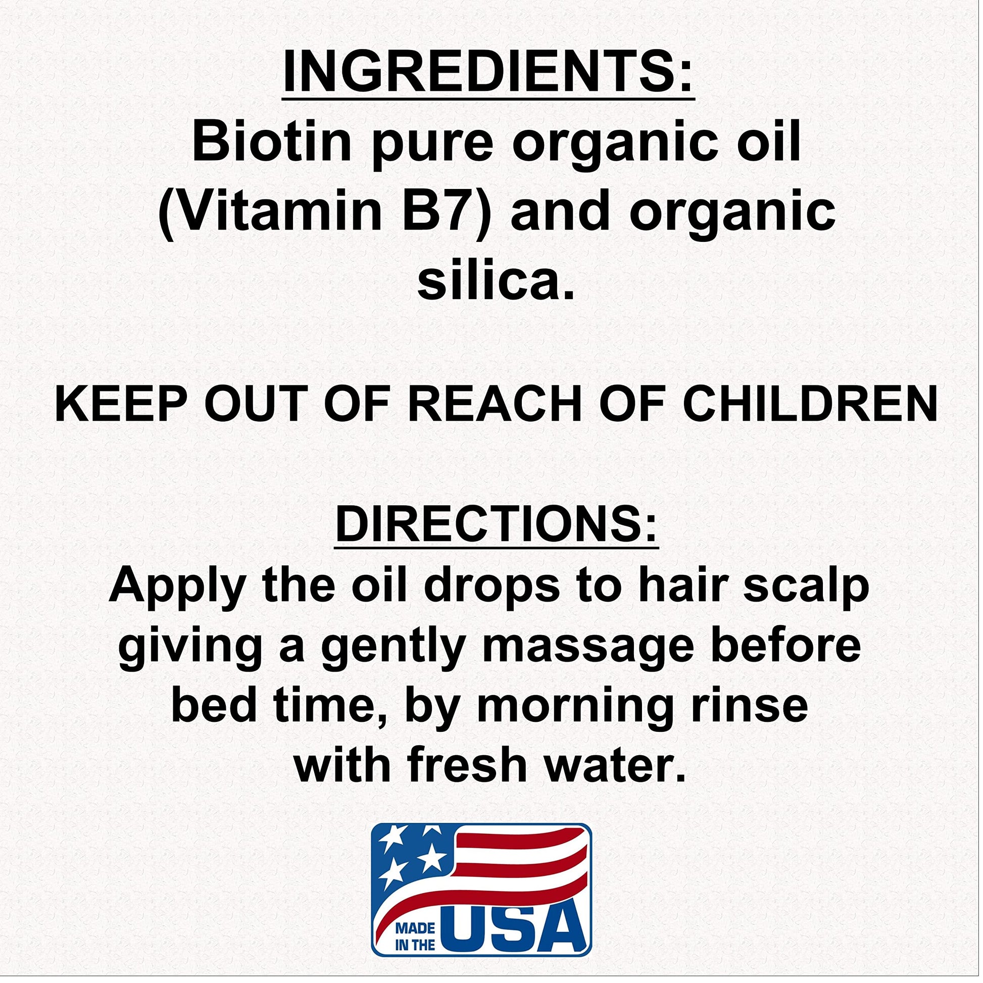 Aceite biotina pura orgánica tratamiento tópico para cabello