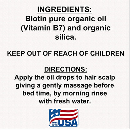 Aceite biotina pura orgánica tratamiento tópico para cabello