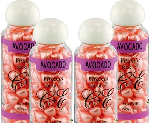 Aceite facial aguacate vitamina e cápsulas blandas paquete 4