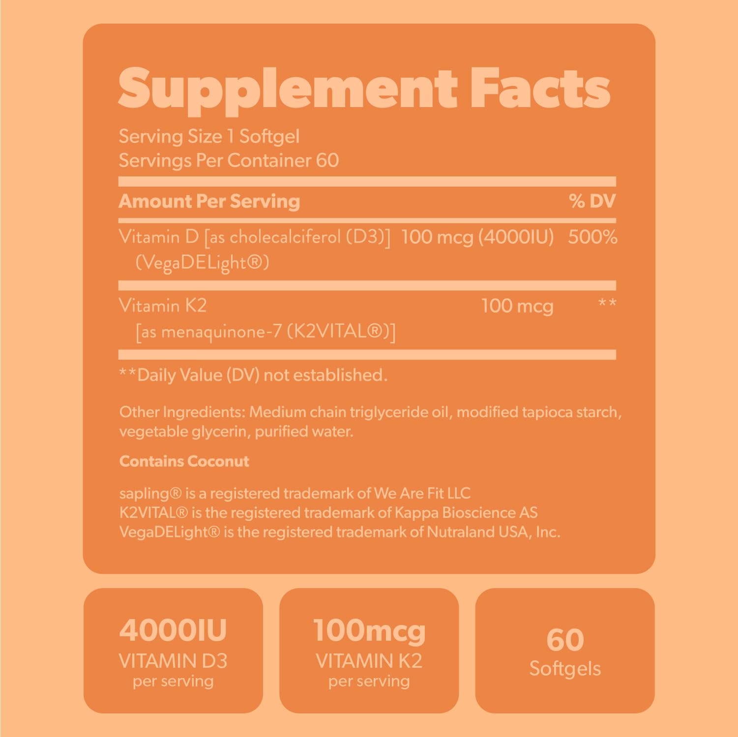 Aceite MCT en cápsulas vegetales para vitamina D3 y K2