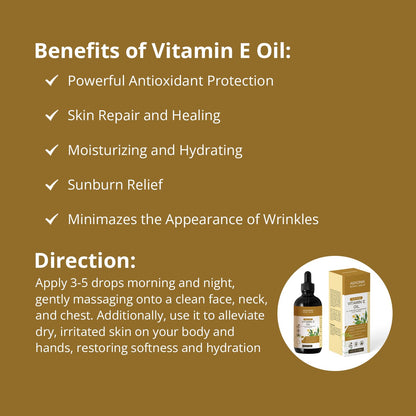 Aceite puro vitamina e para reducción de arrugas y cicatrices AEKONIK