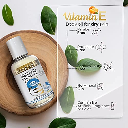 Aceite vegano vitamina e para piel suave Colonial Dames empaque